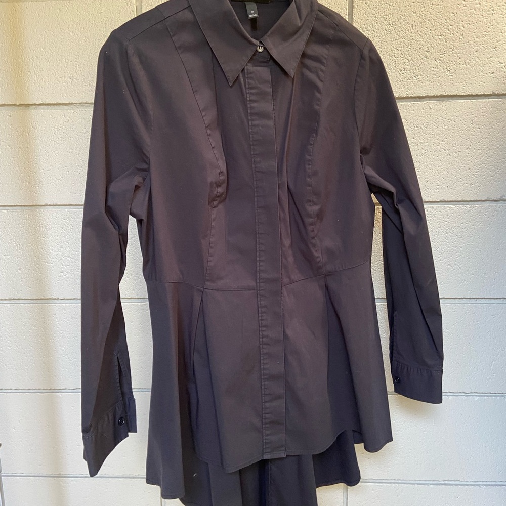 Black Button-Up Dressy Top
